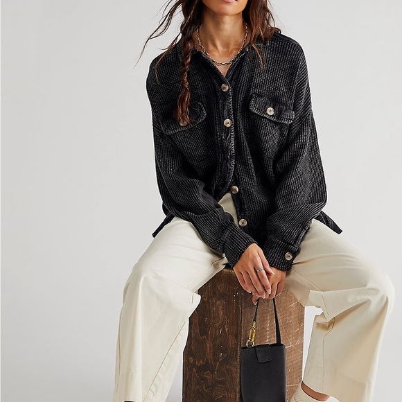 Free People Tops - Free people scout jacket. Light charcoal color which is a dark blue.